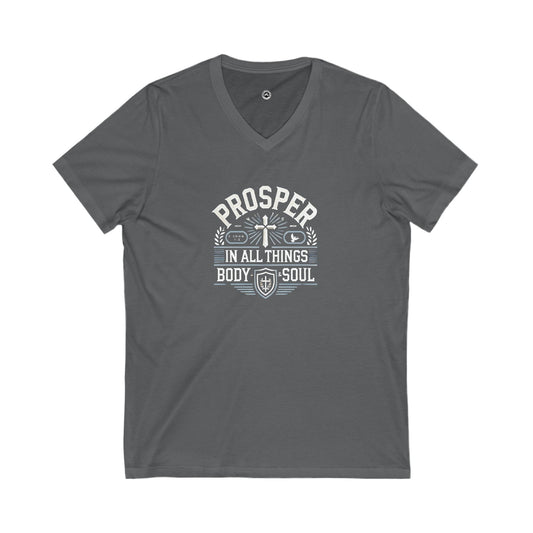 Prosper in All Things Inspirational V-Neck Tee