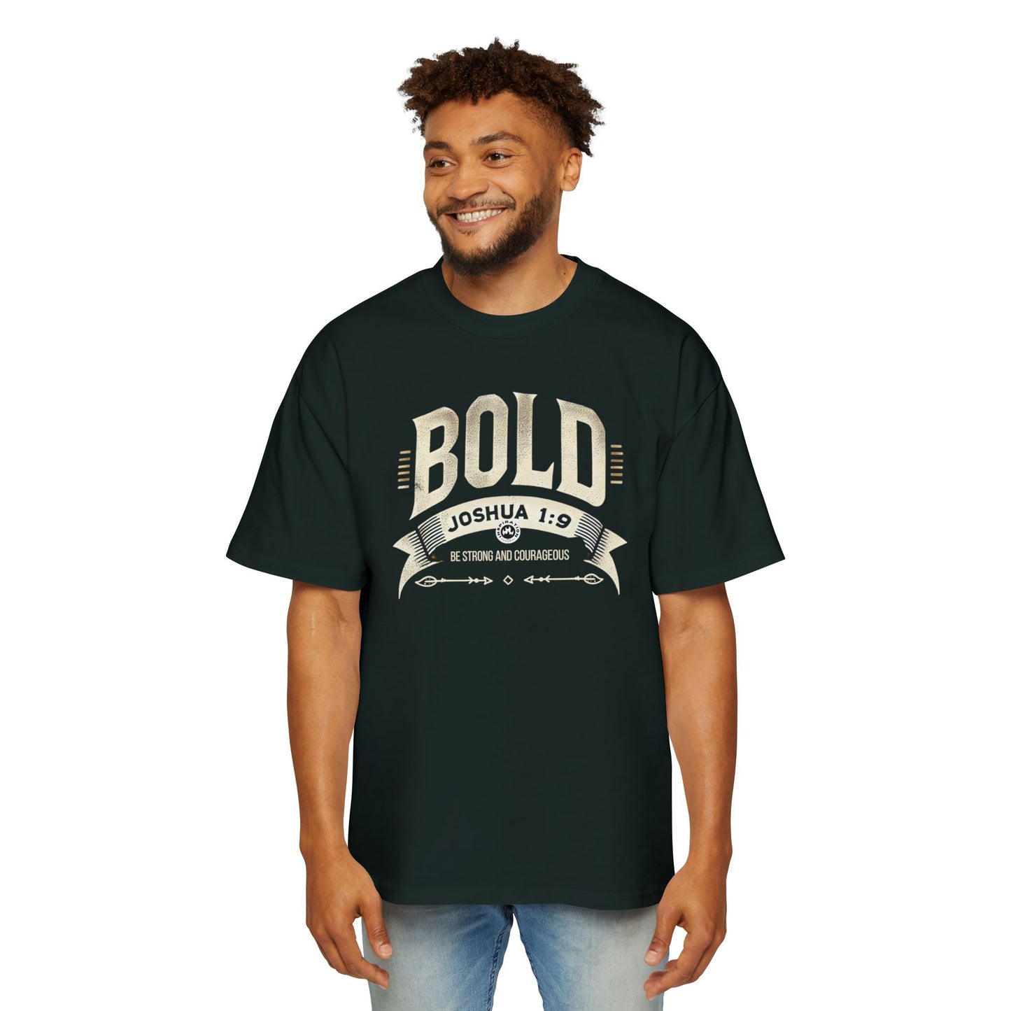 BOLD Joshua 1:9 Men's Heavy Oversized Tee