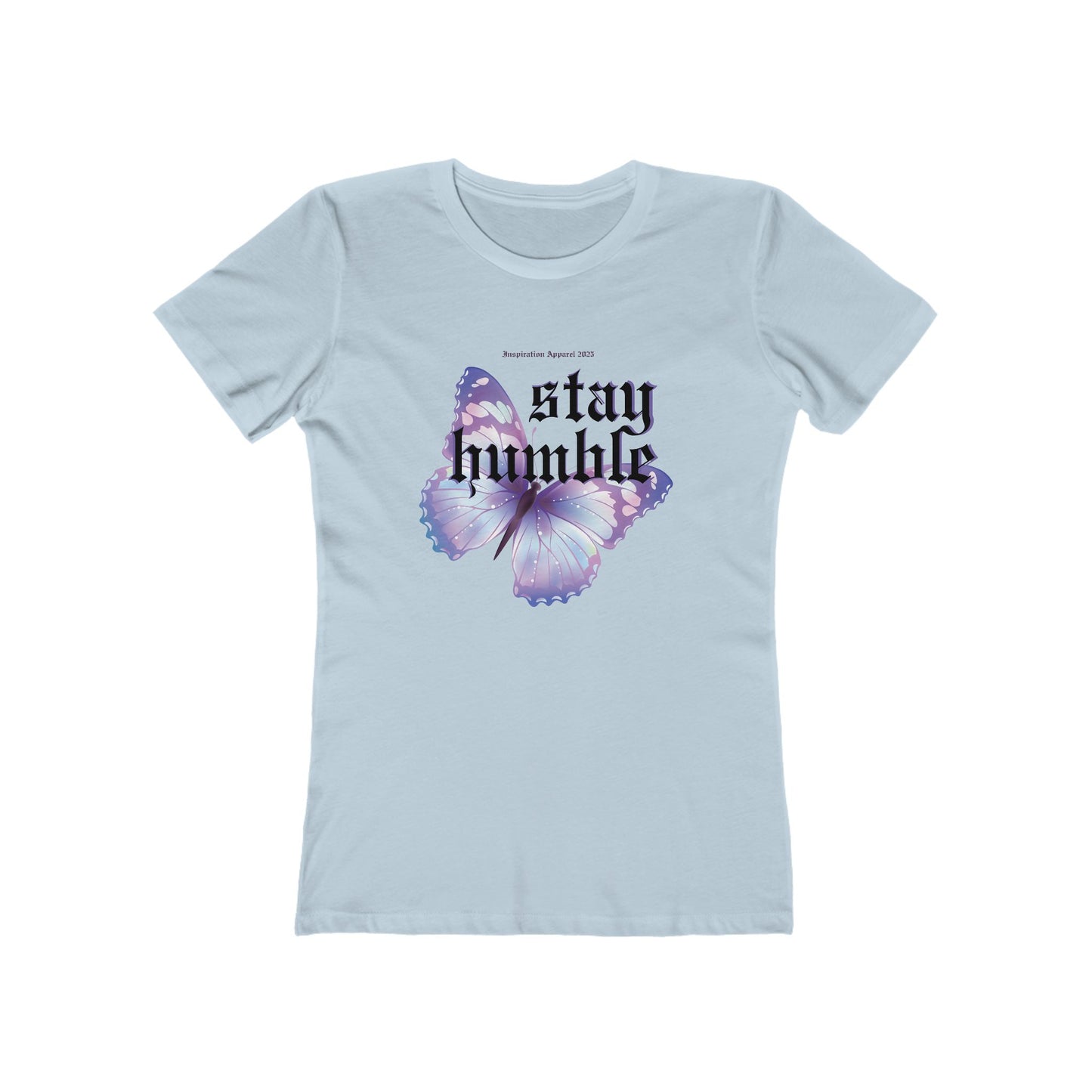 Stay Humble Butterfly Graphic Boyfriend Tee - James 4:10