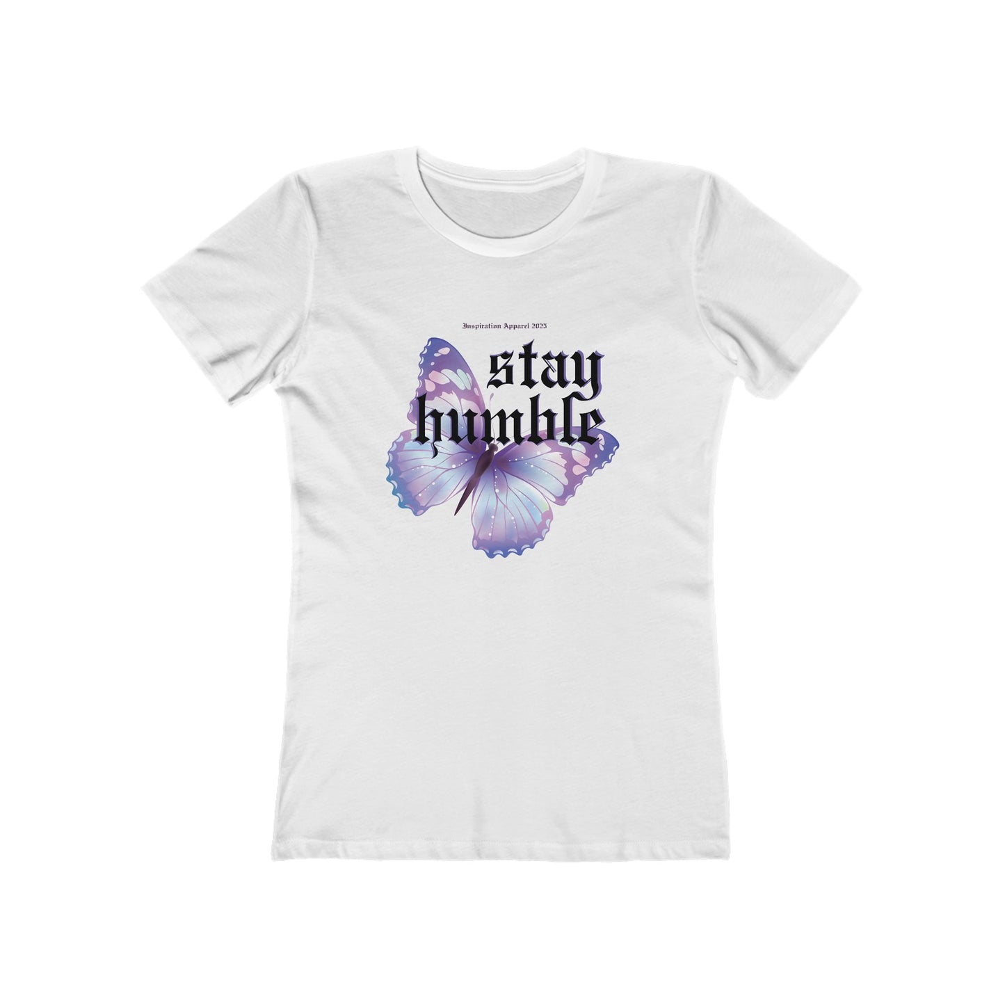 Stay Humble Butterfly Graphic Boyfriend Tee - James 4:10