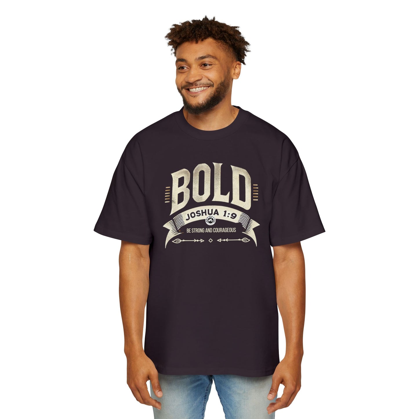 BOLD Joshua 1:9 Men's Heavy Oversized Tee