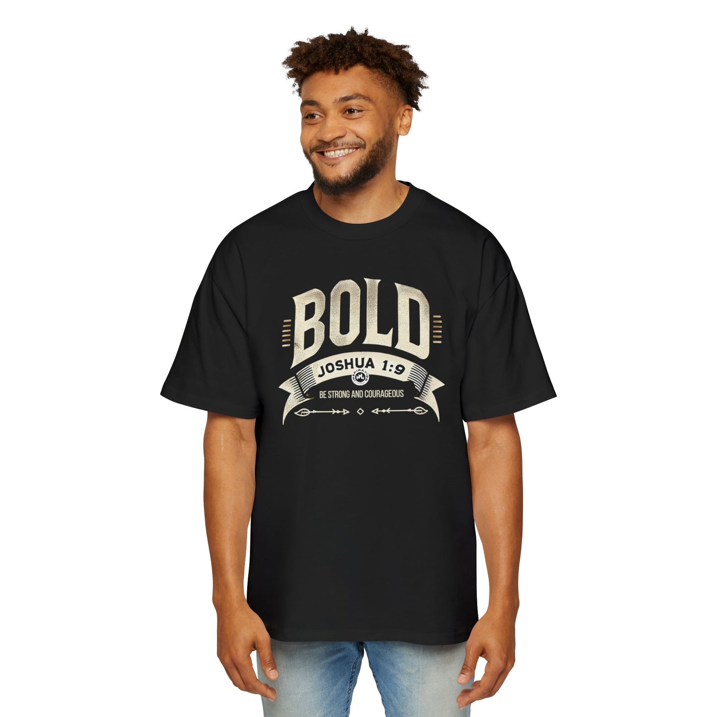 BOLD Joshua 1:9 Men's Heavy Oversized Tee