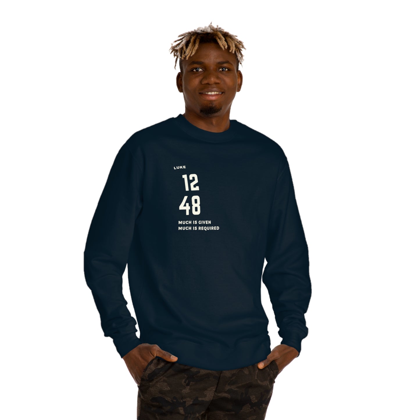 Luke 12-48 Logo Unisex Crew Neck Sweatshirt