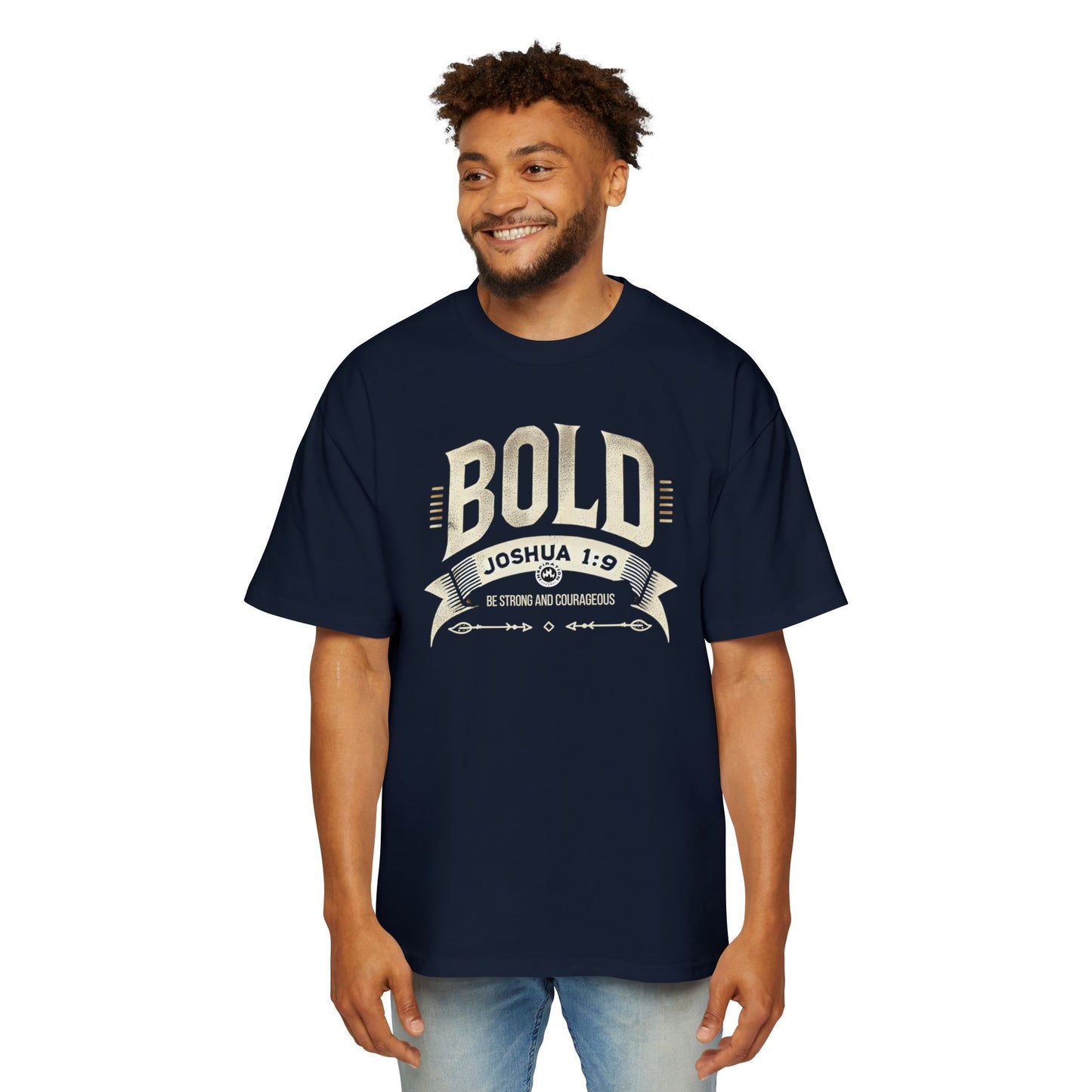 BOLD Joshua 1:9 Men's Heavy Oversized Tee