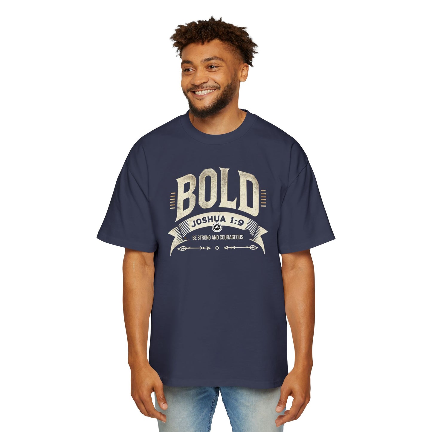 BOLD Joshua 1:9 Men's Heavy Oversized Tee