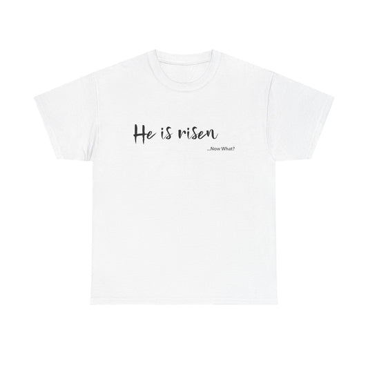 TWC - He Is Risen...Now What?-Unisex Heavy Cotton Tee