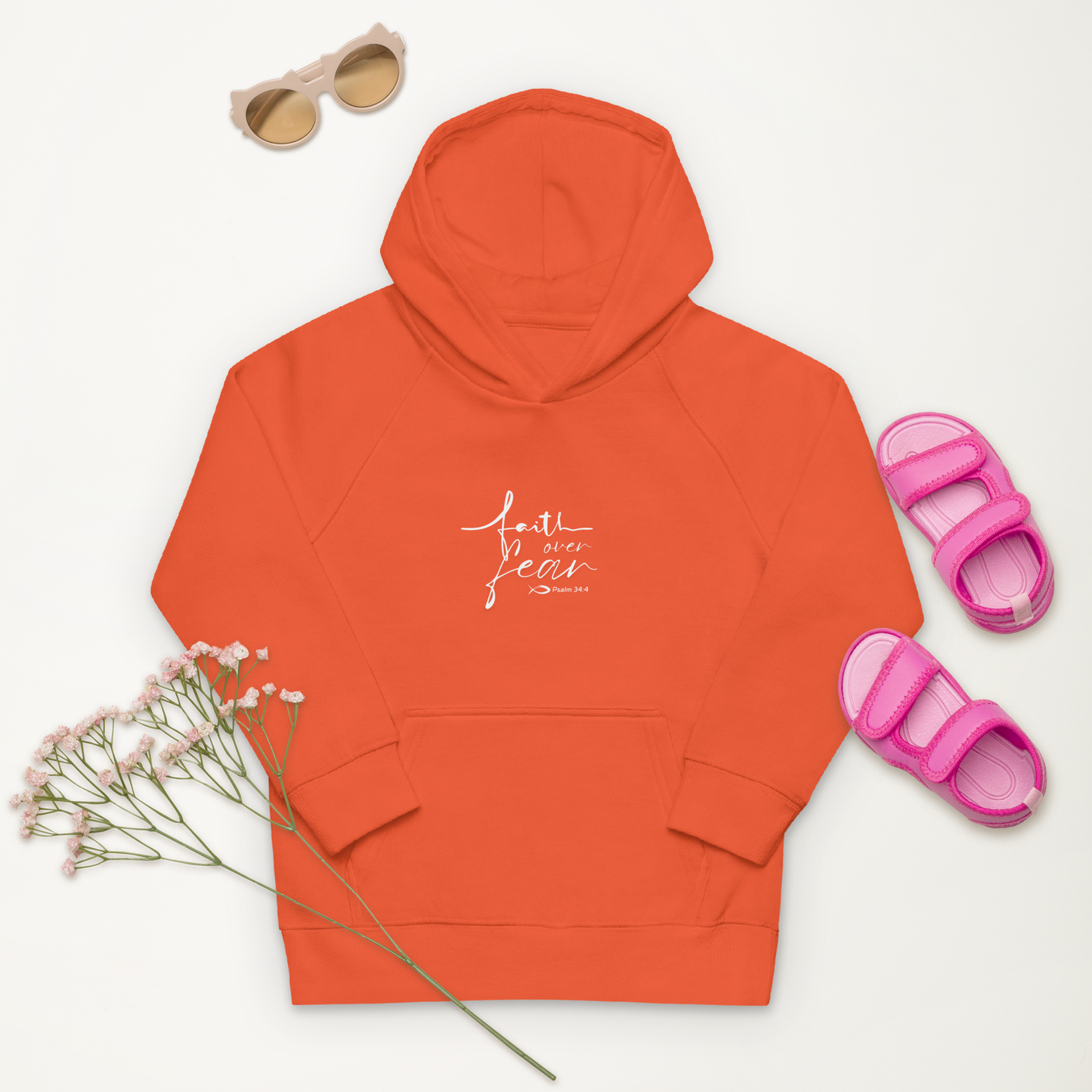 Kids Faith Over Fear Eco hoodie
