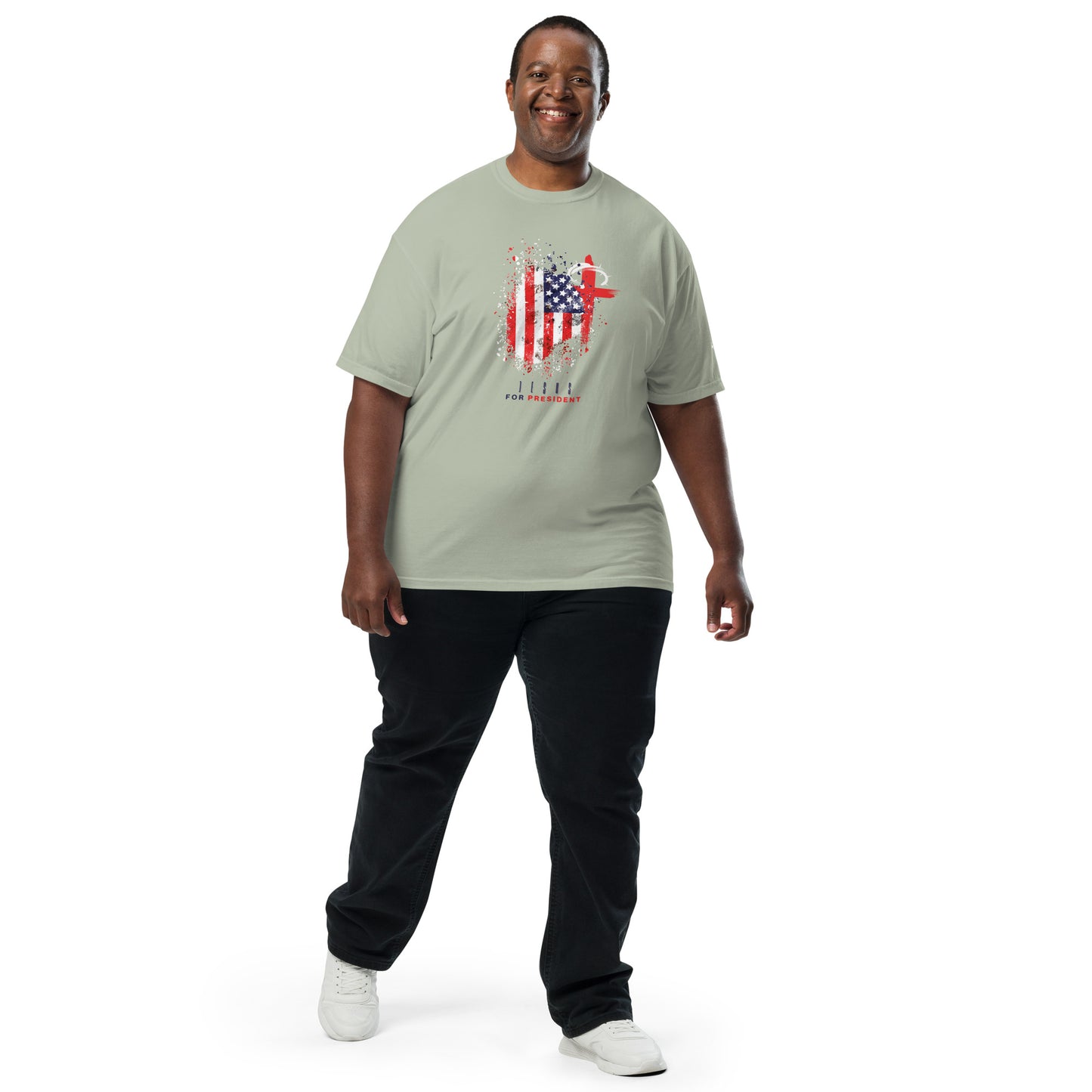 Jesus For President" Distressed Flag T-Shirt