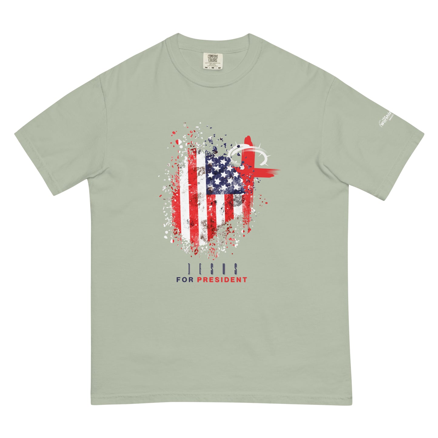"Jesus For President" Distressed Flag T-Shirt