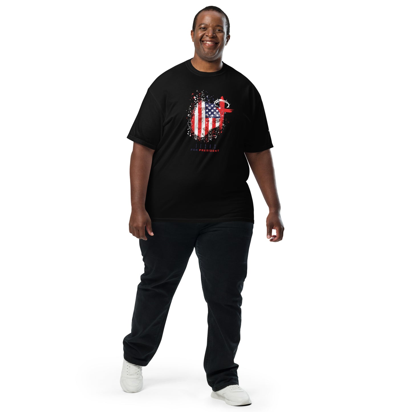 Jesus For President" Distressed Flag T-Shirt