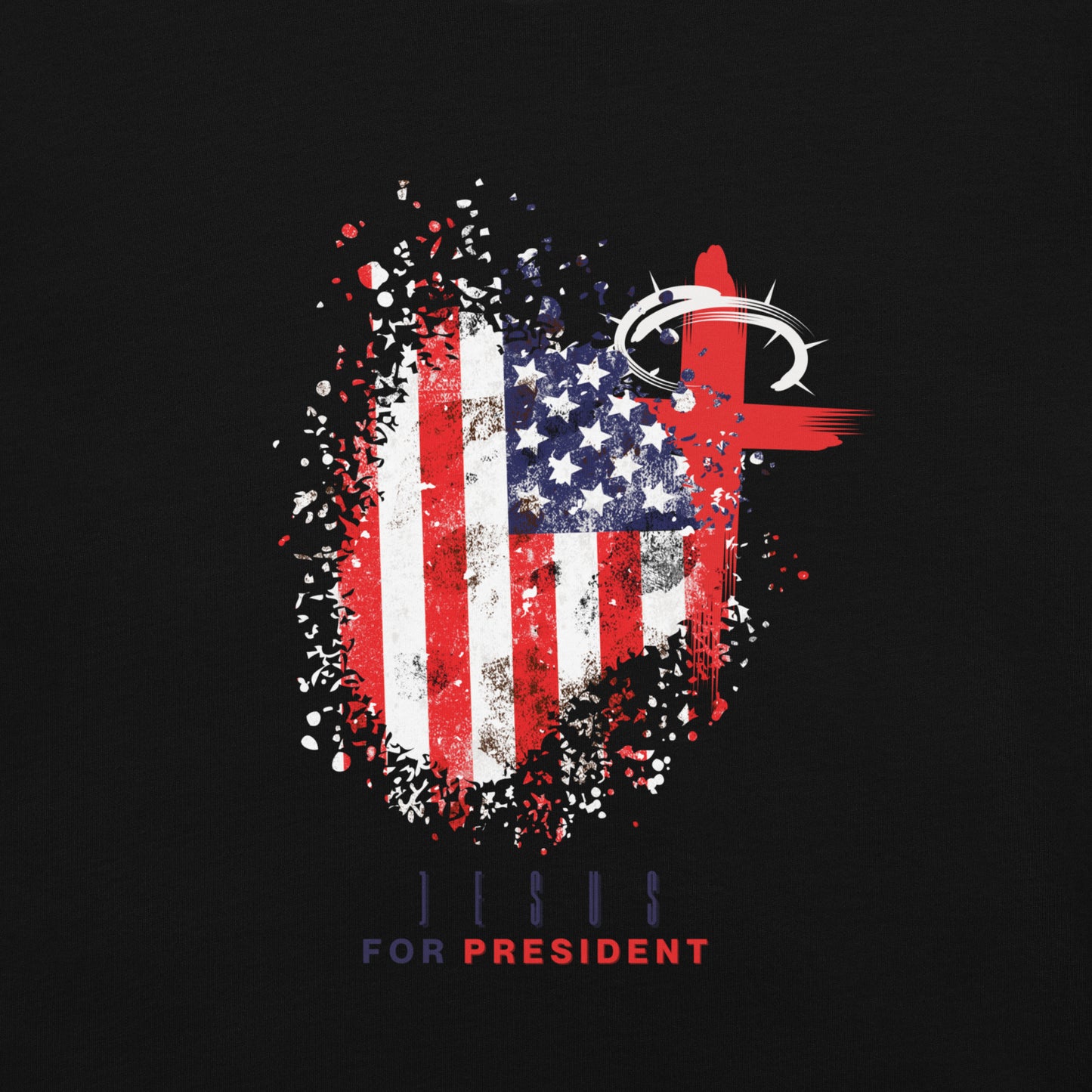 Jesus For President" Distressed Flag T-Shirt