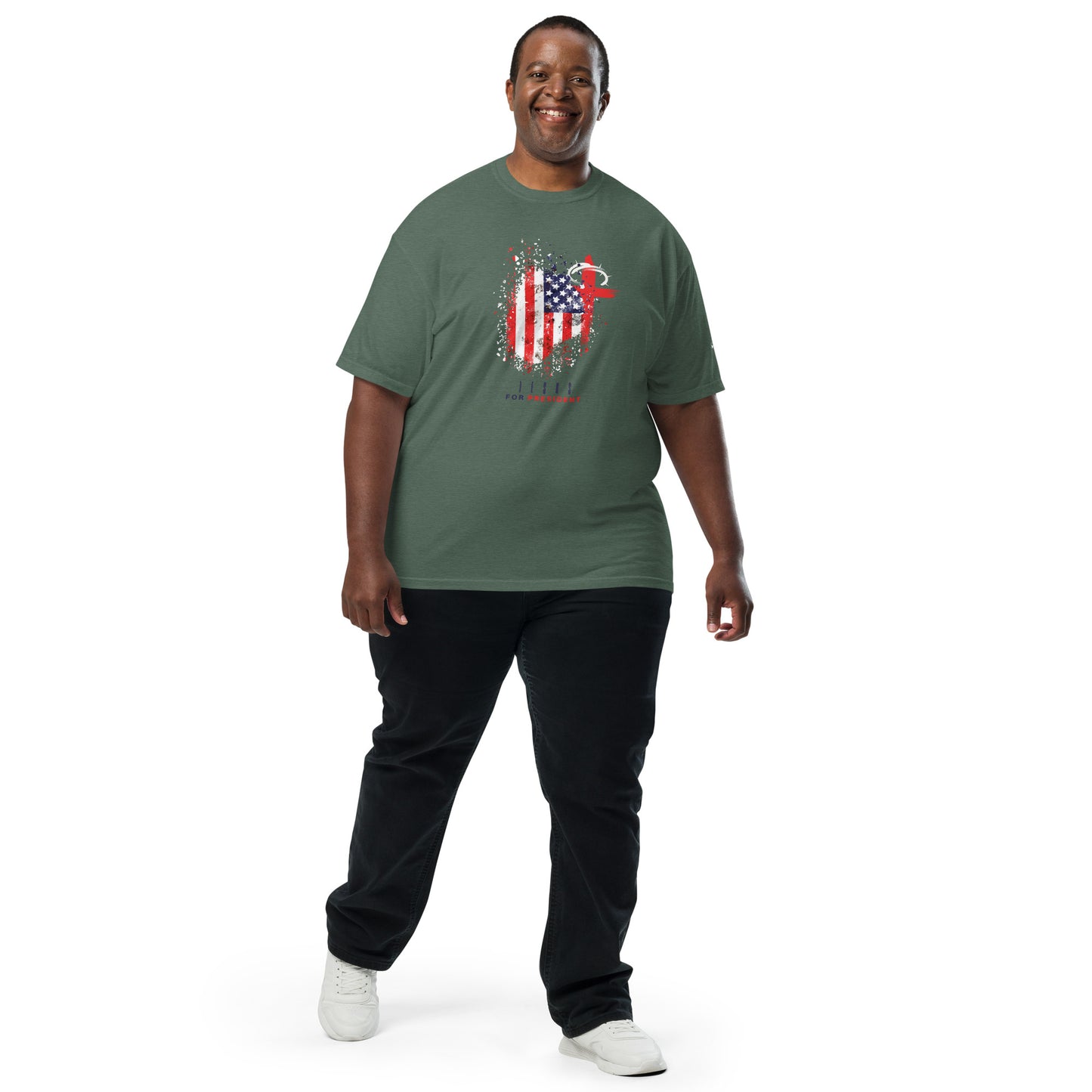 Jesus For President" Distressed Flag T-Shirt