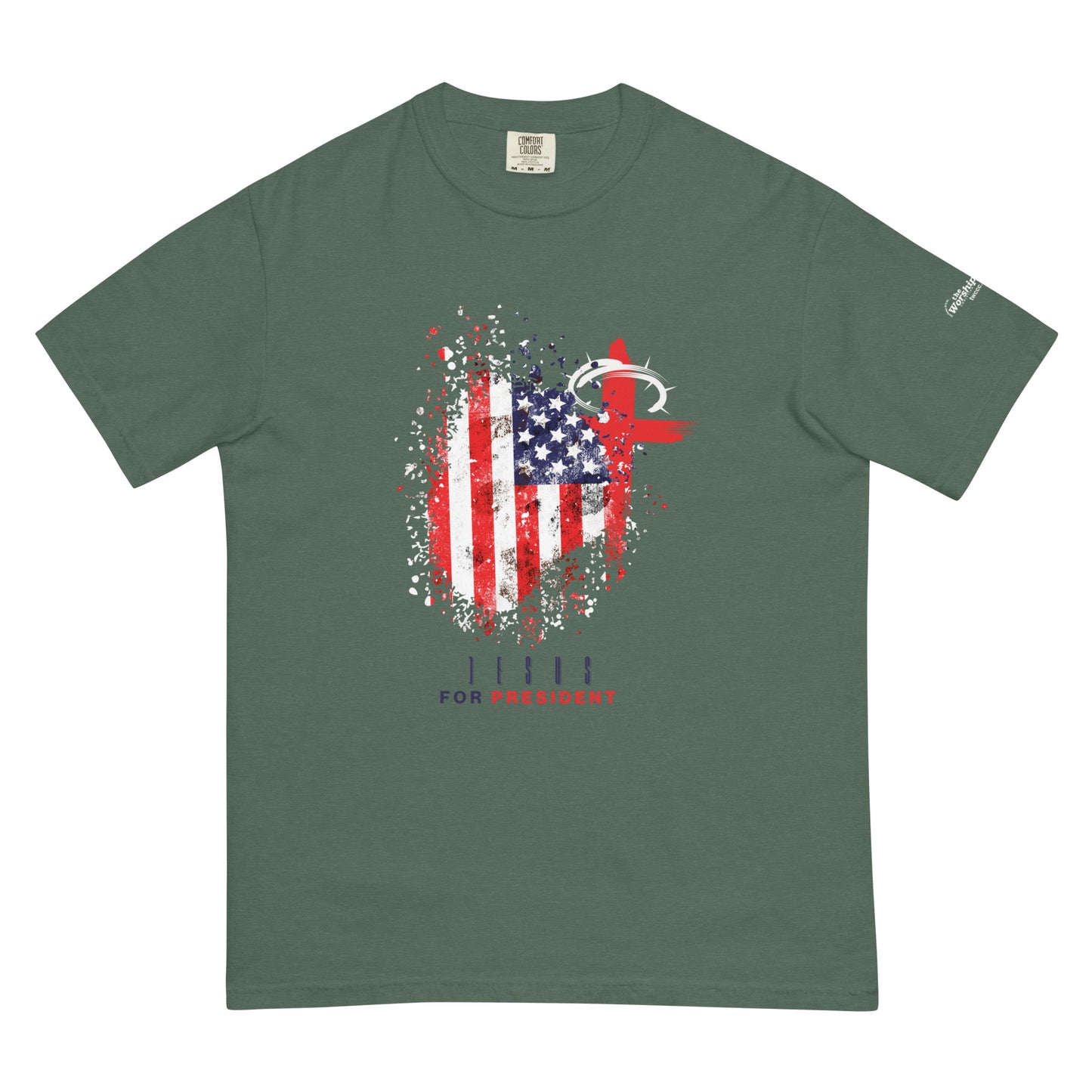 "Jesus For President" Distressed Flag T-Shirt