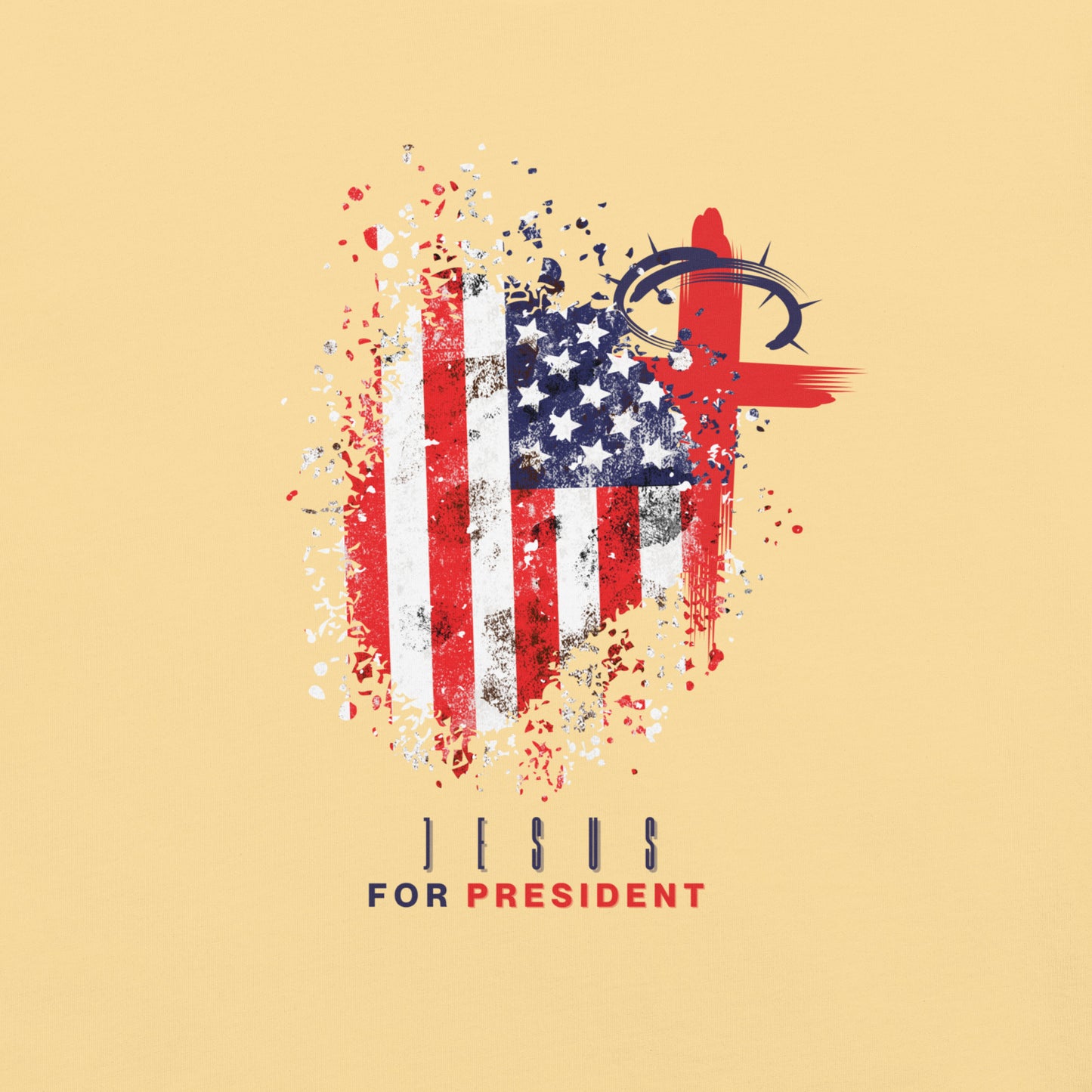 Jesus for President Distressed Flag Unisex heavyweight t-shirt