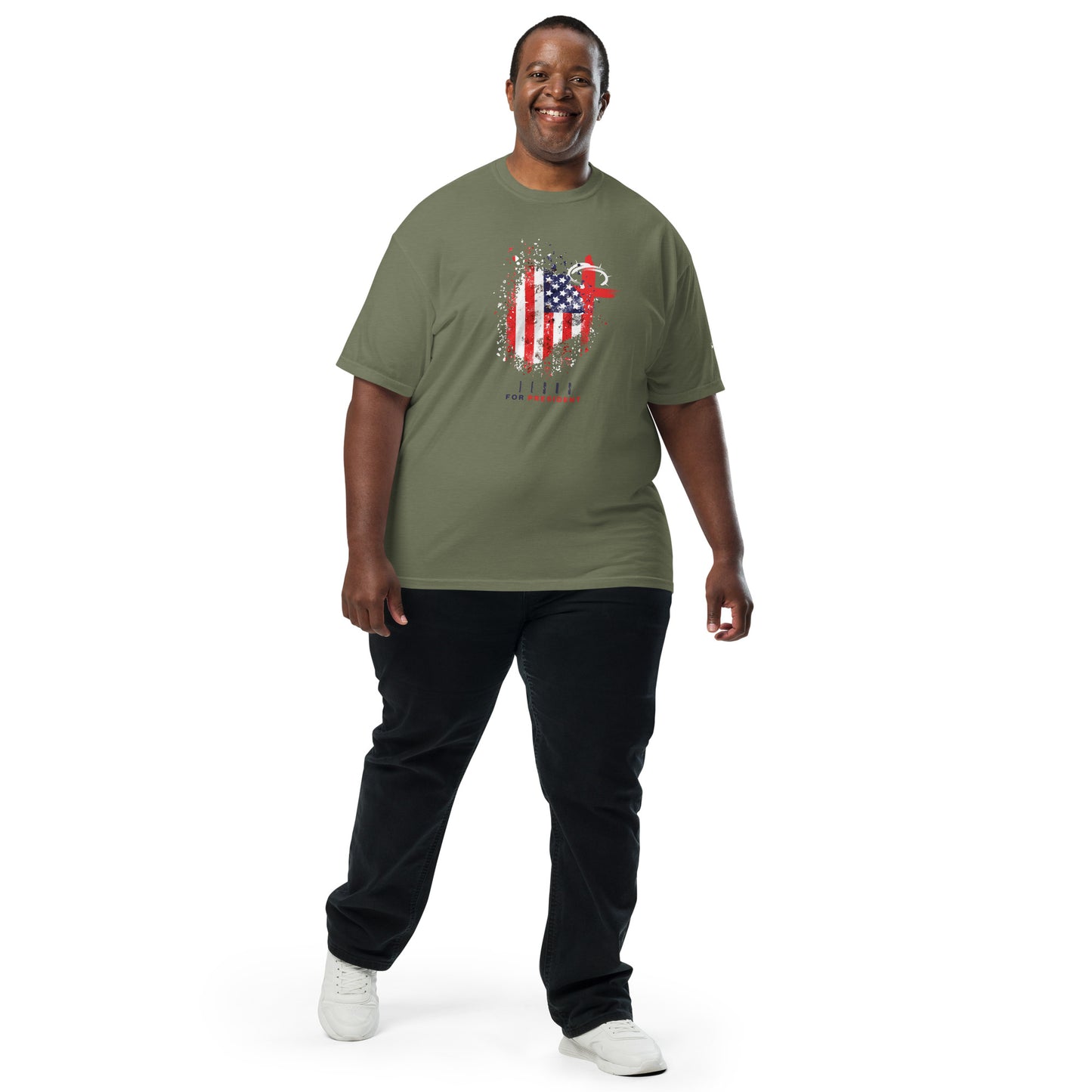 Jesus For President" Distressed Flag T-Shirt