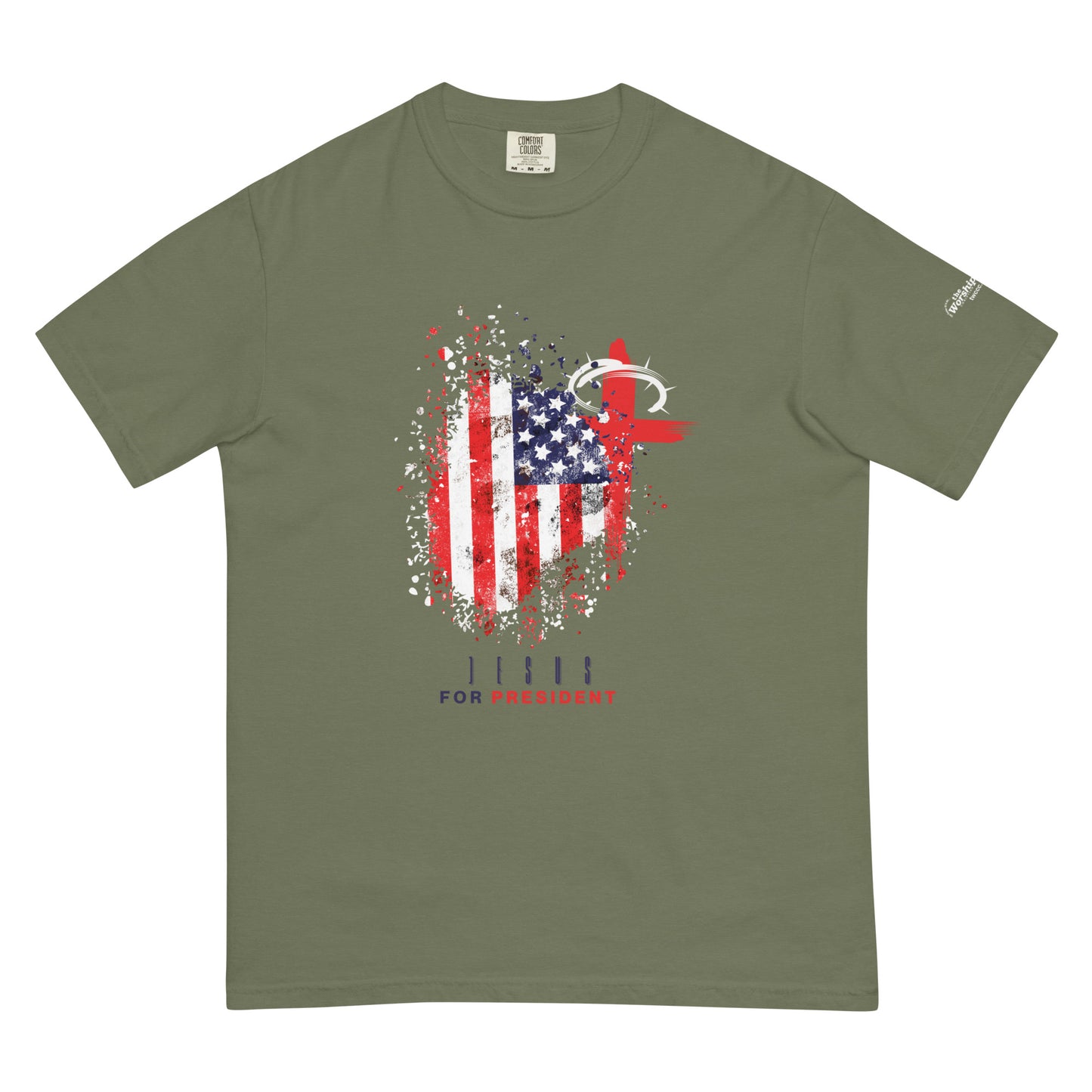 "Jesus For President" Distressed Flag T-Shirt