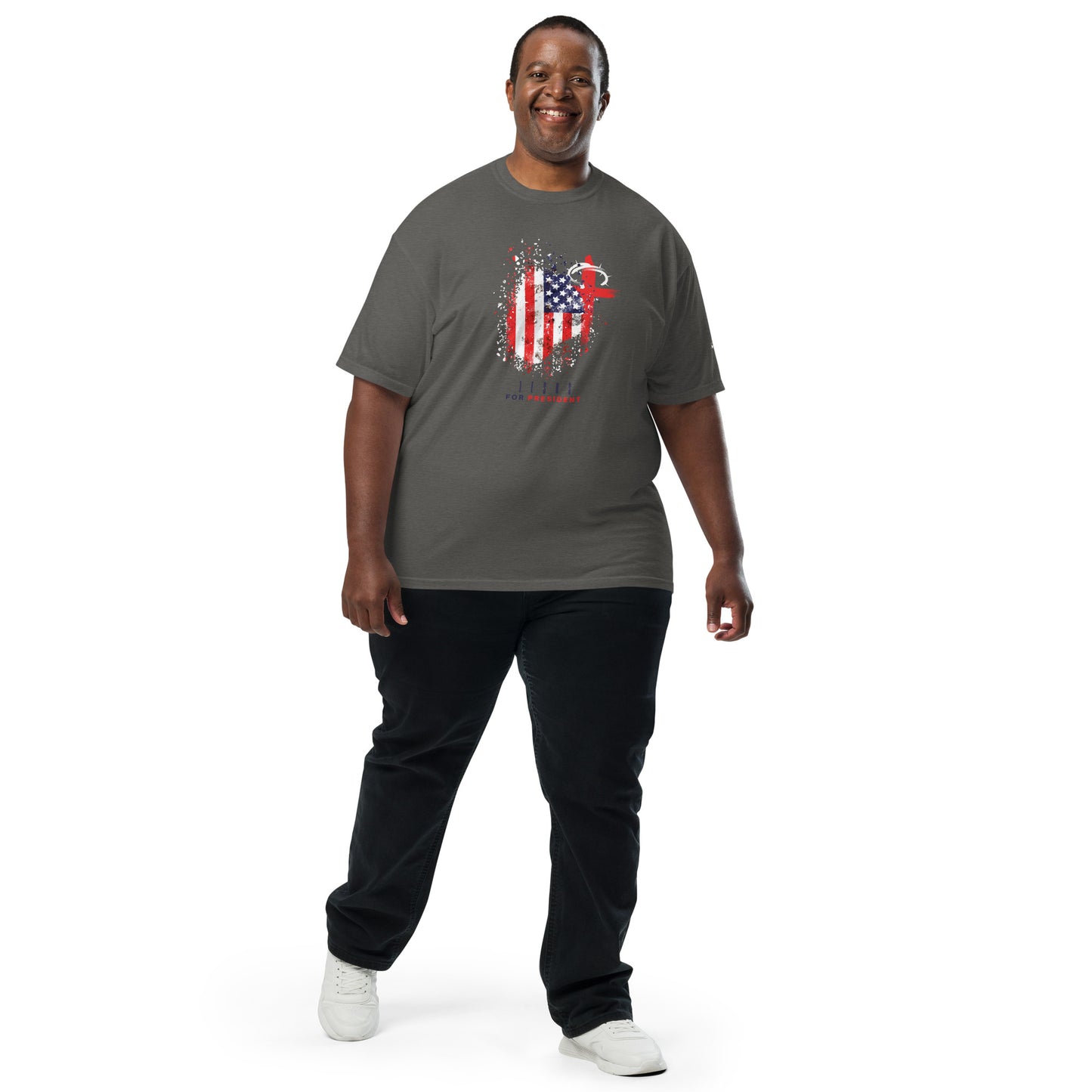 Jesus For President" Distressed Flag T-Shirt