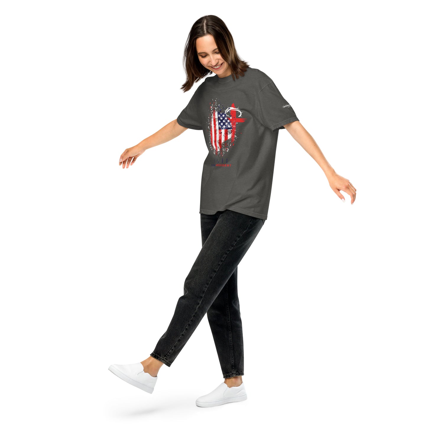 Jesus For President" Distressed Flag T-Shirt