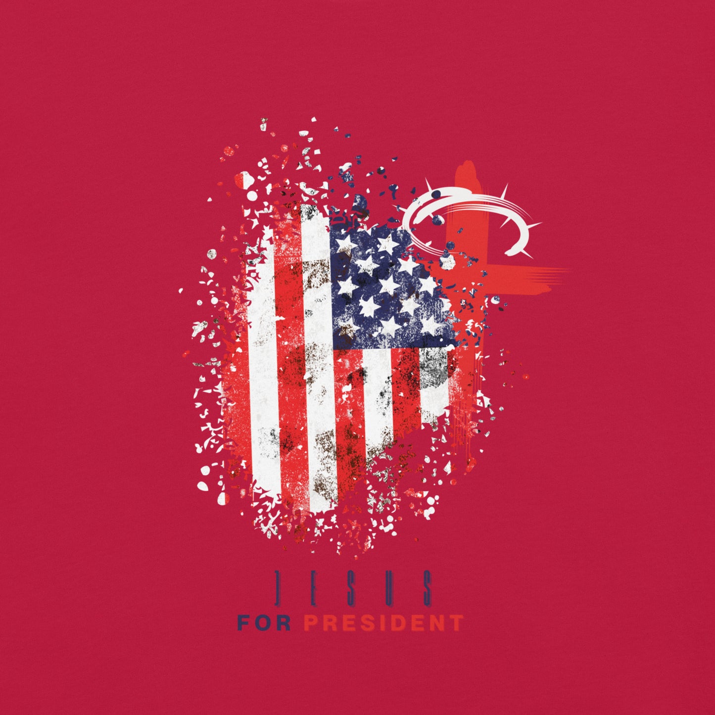 Jesus For President" Distressed Flag T-Shirt