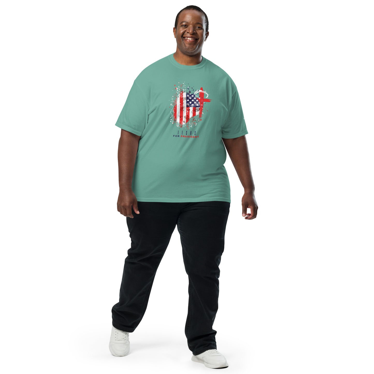 Jesus For President" Distressed Flag T-Shirt
