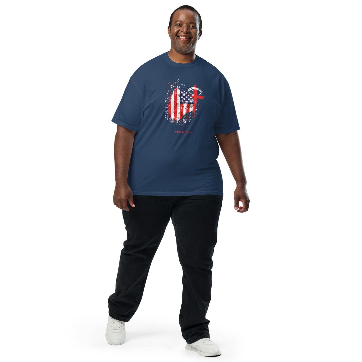 Jesus For President" Distressed Flag T-Shirt