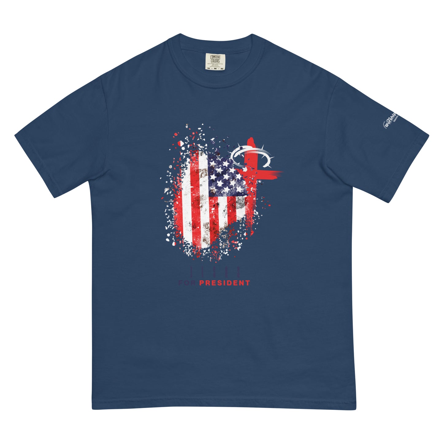 "Jesus For President" Distressed Flag T-Shirt