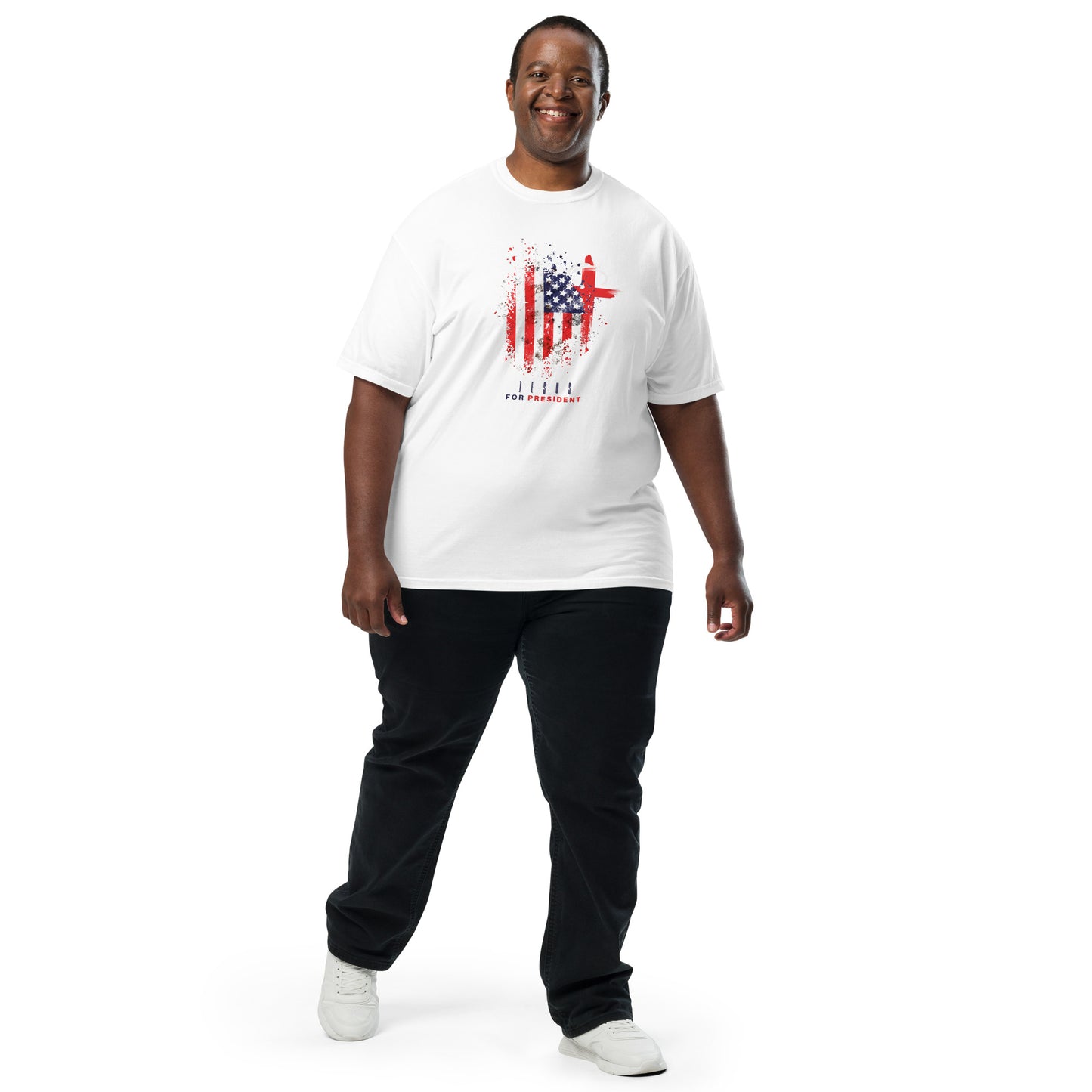 Jesus For President" Distressed Flag T-Shirt