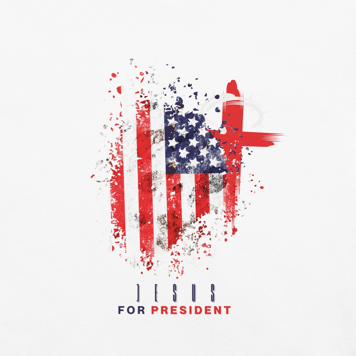 Jesus For President" Distressed Flag T-Shirt