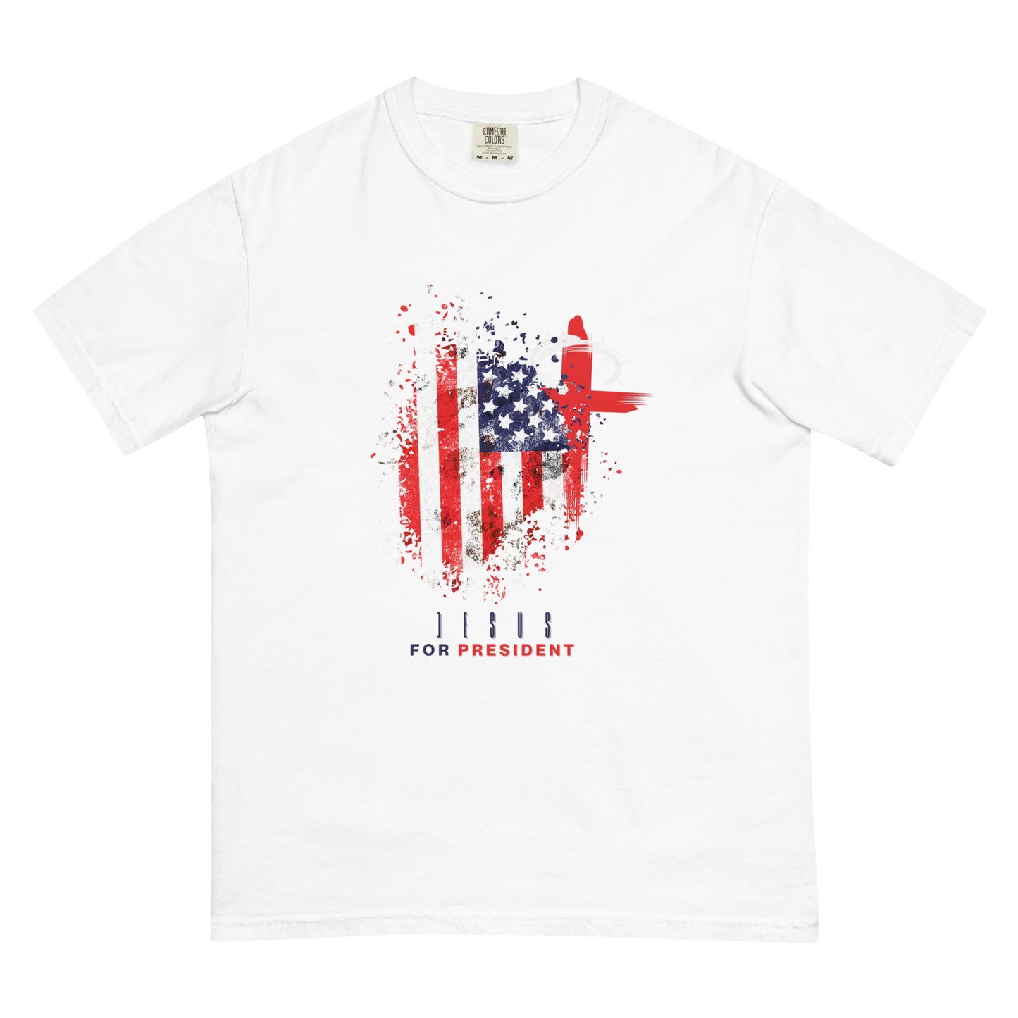 "Jesus For President" Distressed Flag T-Shirt