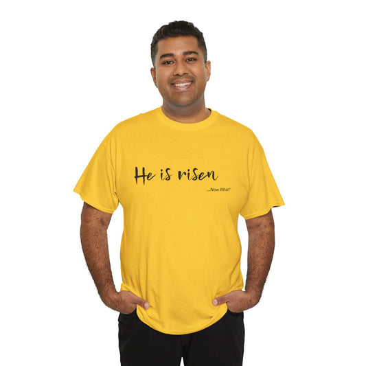 TWC - He Is Risen...Now What?-Unisex Heavy Cotton Tee