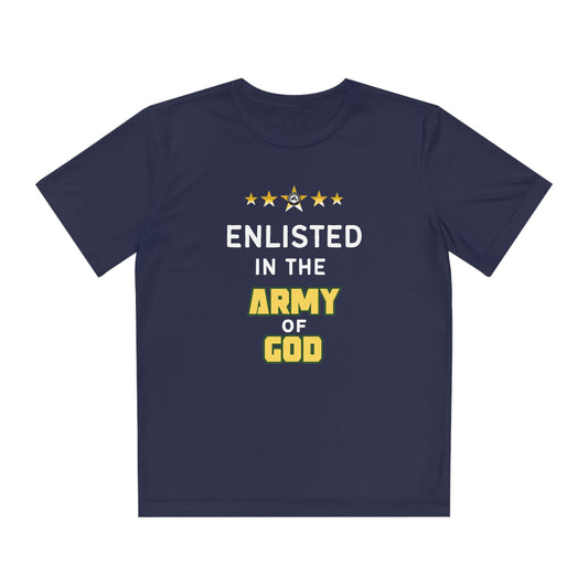 "Enlisted In The Army Of God" Youth Sports Tee