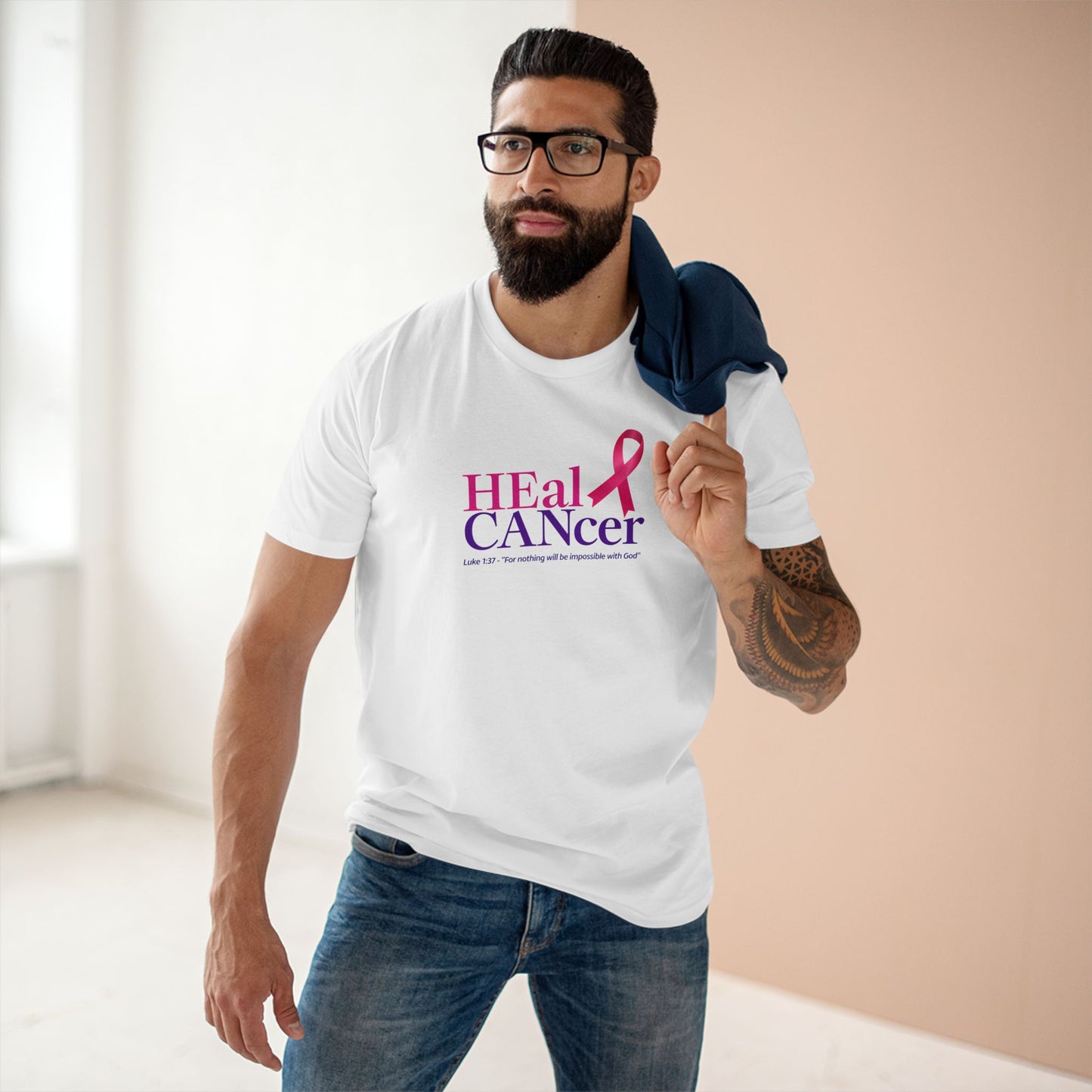 HEal CANcer Luke 1:37 T-shirt
