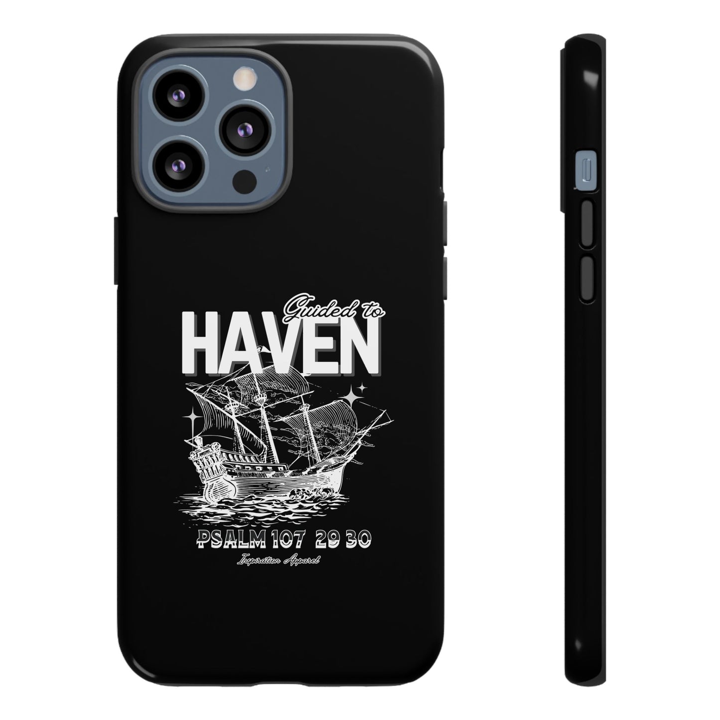 Guided to Haven Psalm 107:29–30 Stylish Phone Case