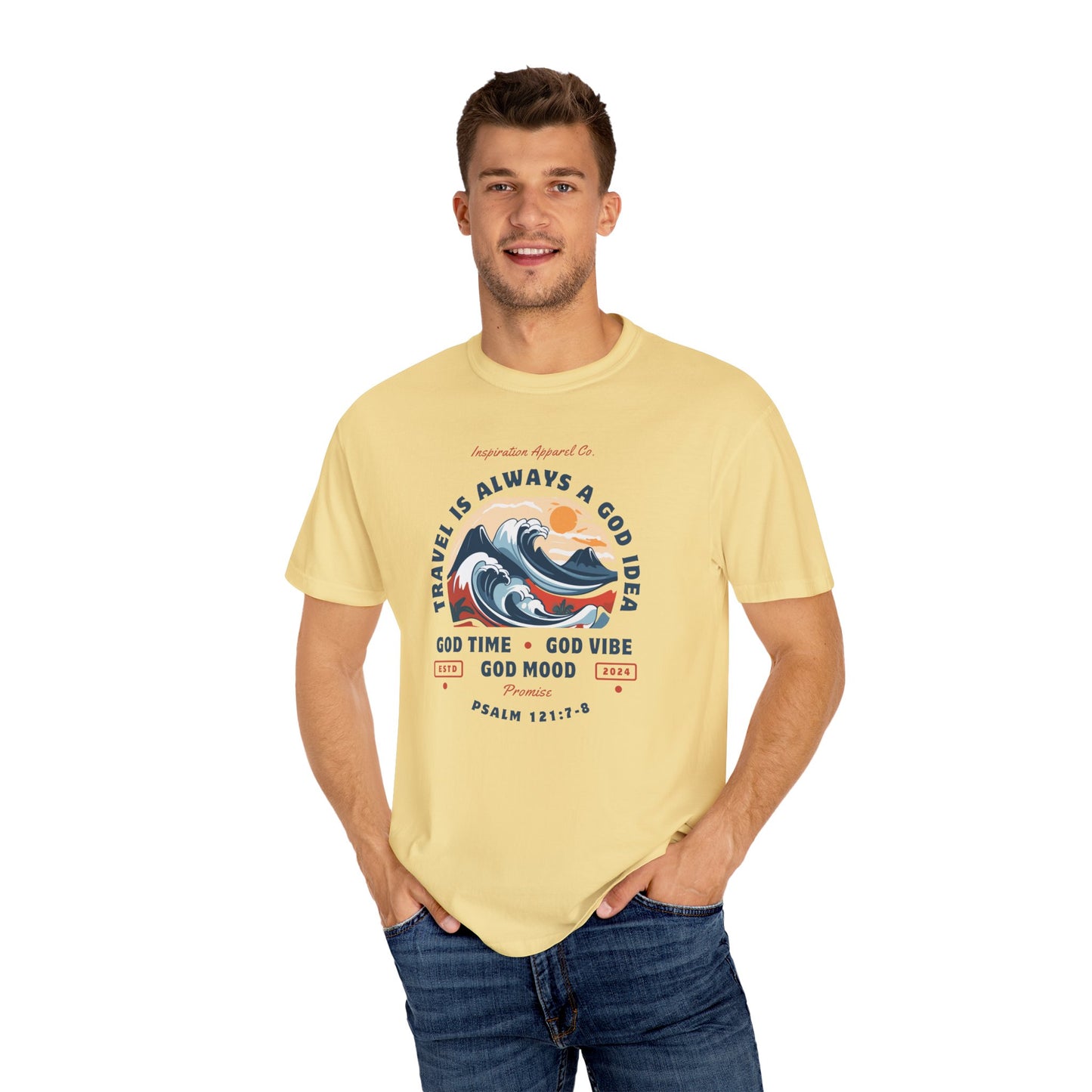 Travel is Always a God Idea Unisex Garment-Dyed T-shirt