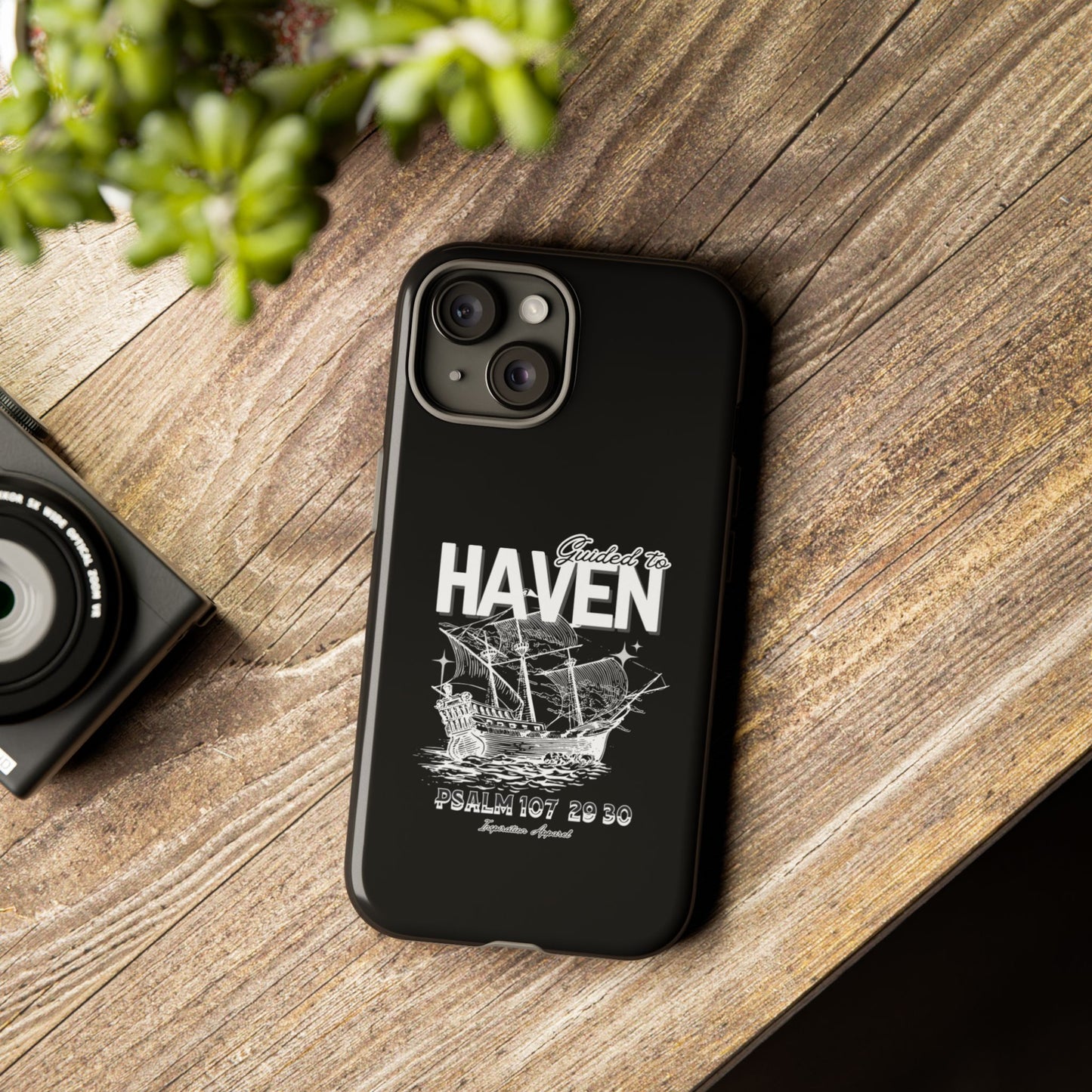 Guided to Haven Psalm 107:29–30 Stylish Phone Case