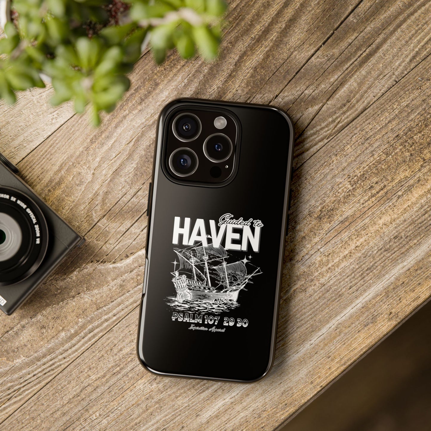 Guided to Haven Psalm 107:29–30 Stylish Phone Case