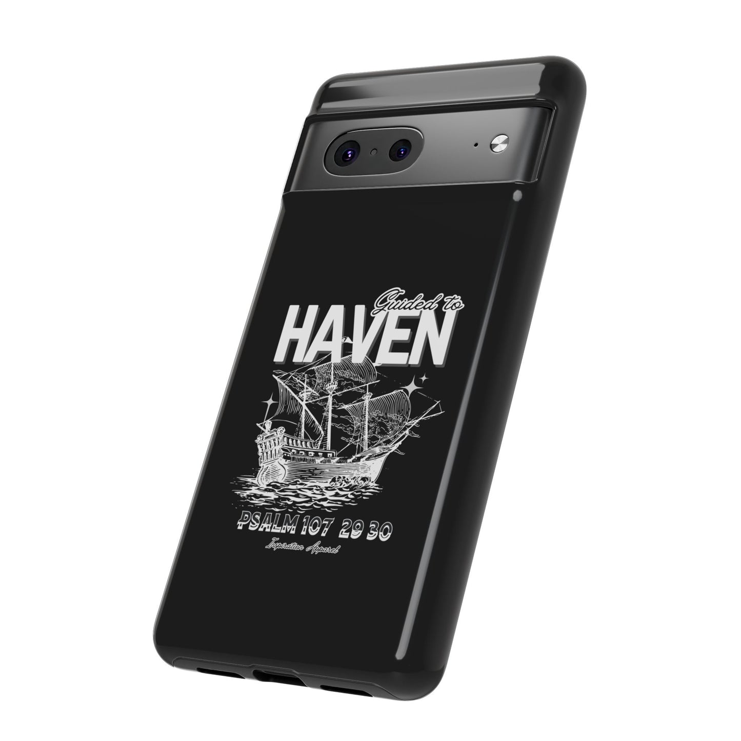 Guided to Haven Psalm 107:29–30 Stylish Phone Case