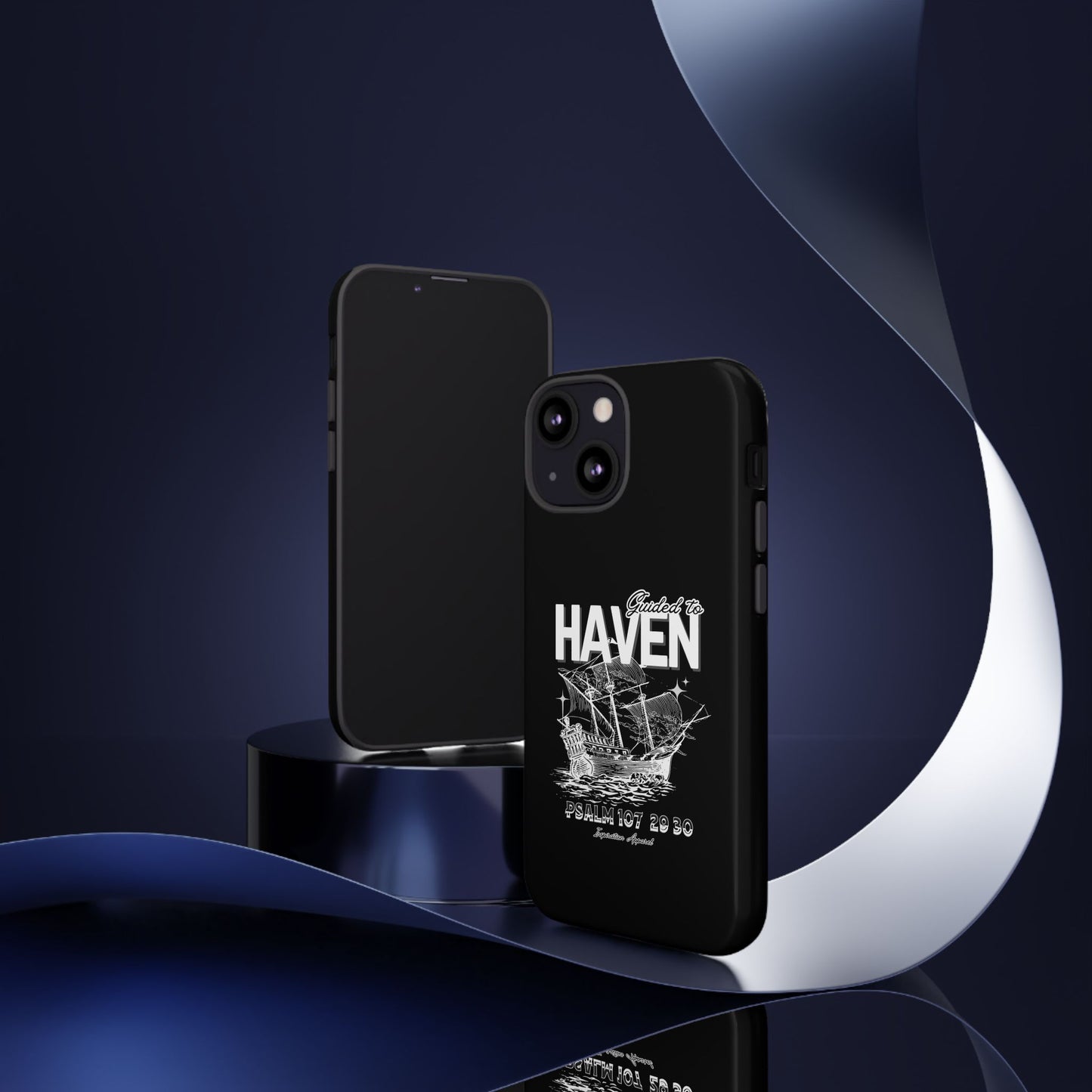Guided to Haven Psalm 107:29–30 Stylish Phone Case
