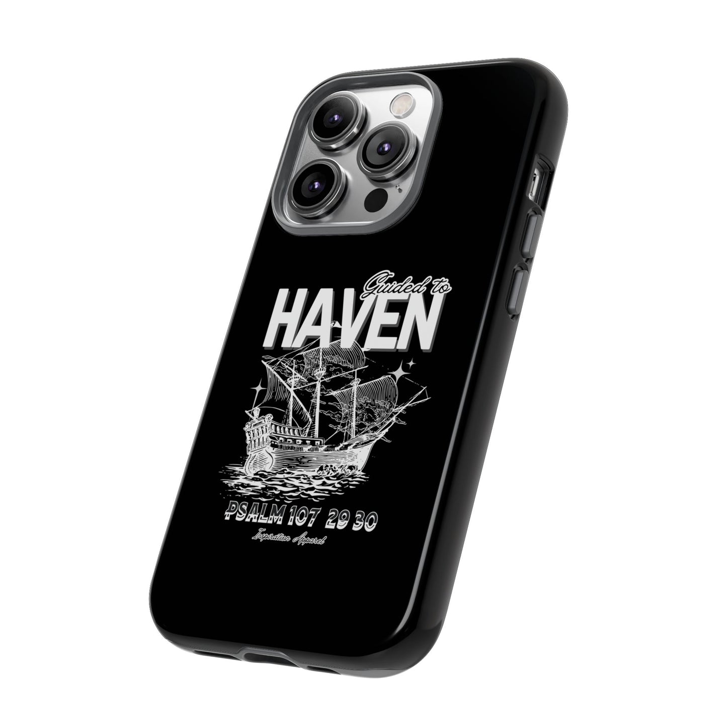Guided to Haven Psalm 107:29–30 Stylish Phone Case