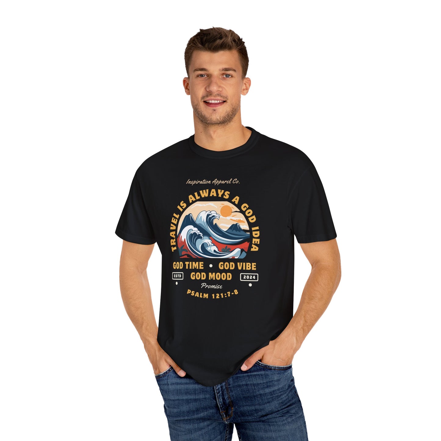 Travel is Always a God Idea Unisex Garment-Dyed T-shirt