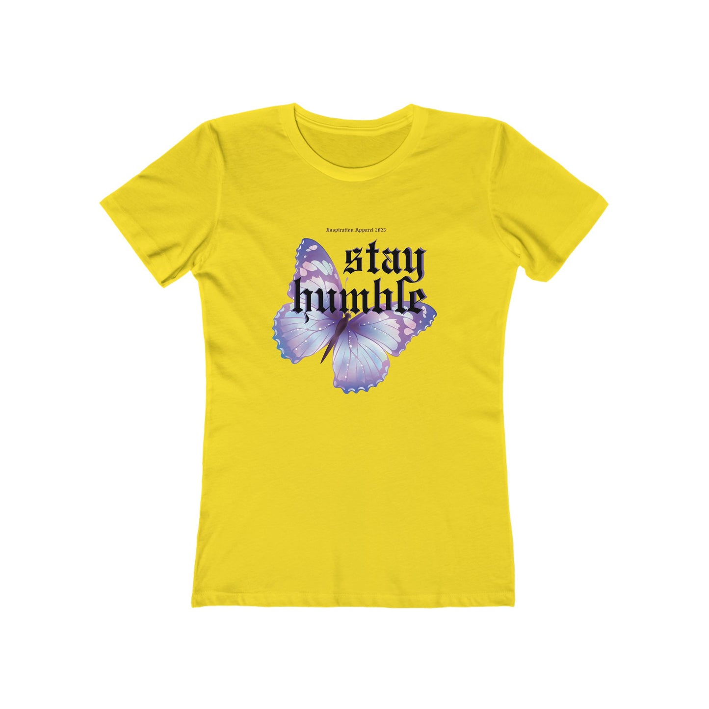 Stay Humble Butterfly Graphic Boyfriend Tee - James 4:10
