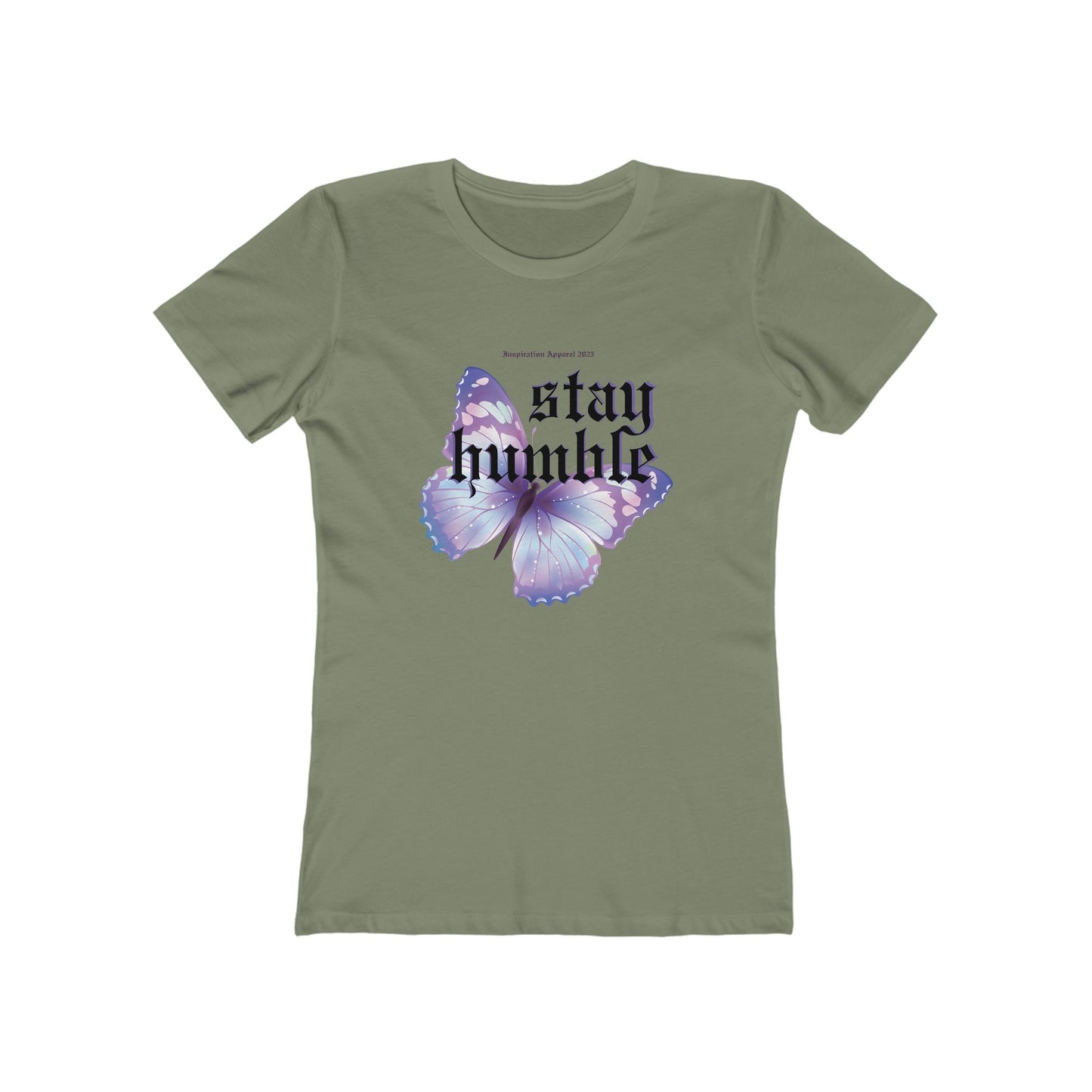 Stay Humble Butterfly Graphic Boyfriend Tee - James 4:10