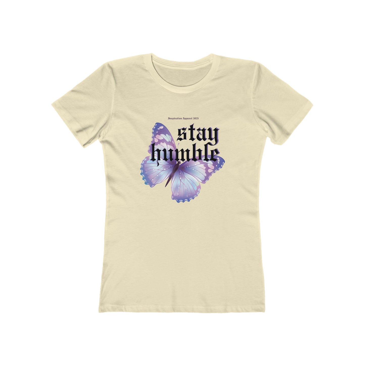 Stay Humble Butterfly Graphic Boyfriend Tee - James 4:10