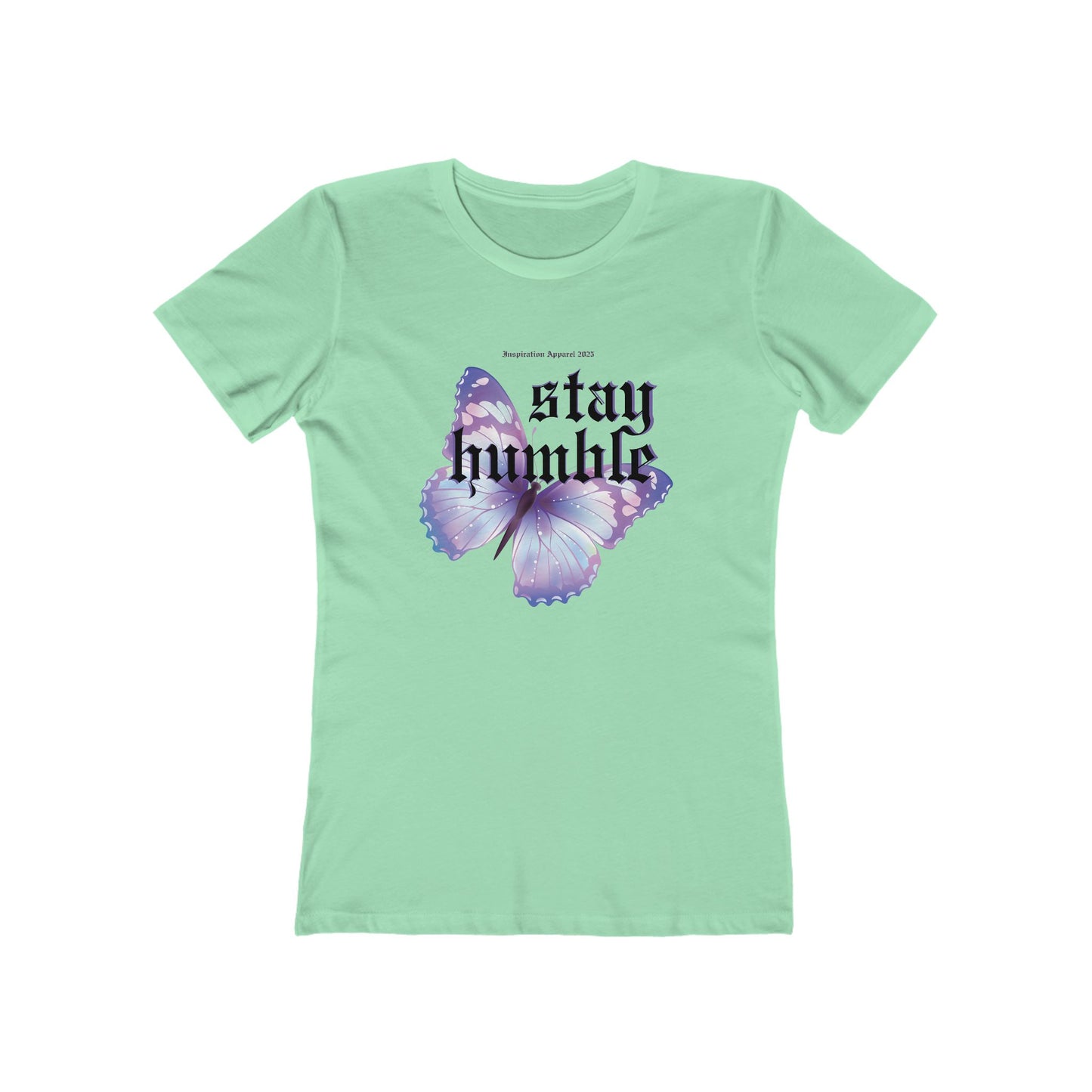 Stay Humble Butterfly Graphic Boyfriend Tee - James 4:10