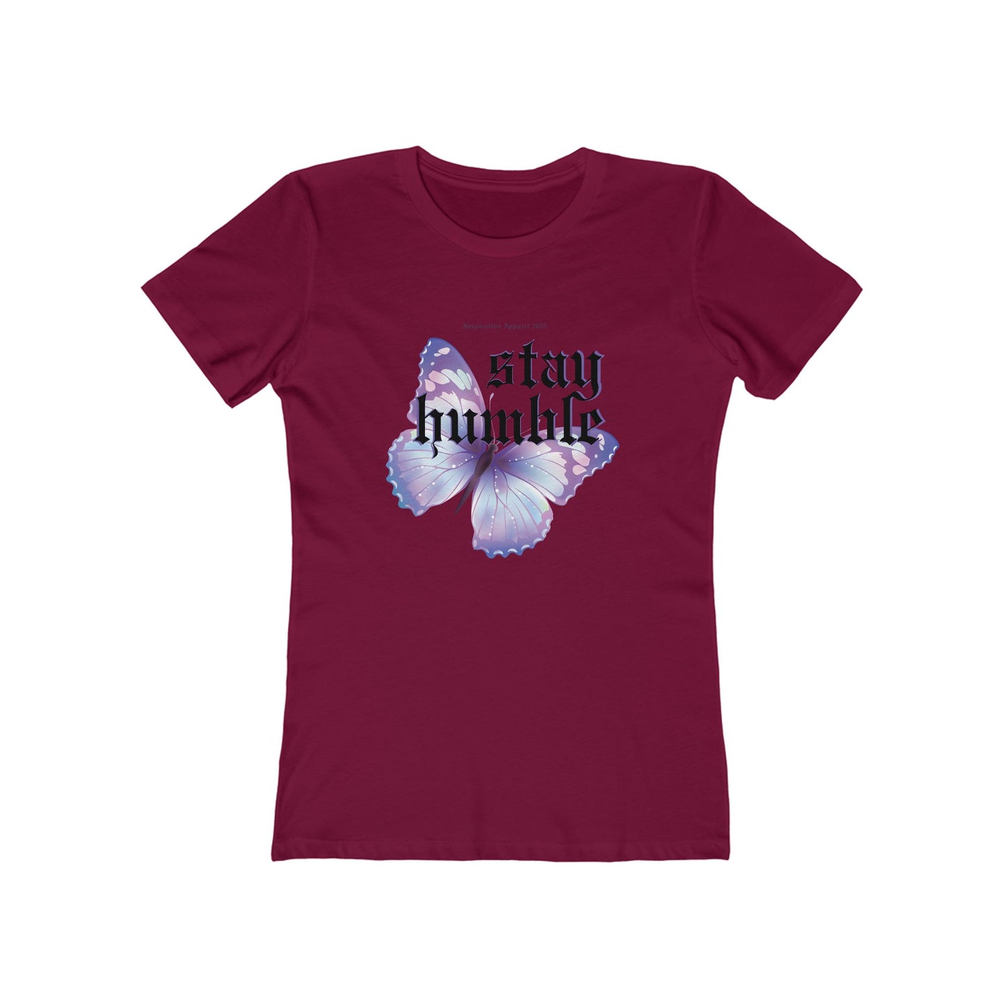 Stay Humble Butterfly Graphic Boyfriend Tee - James 4:10