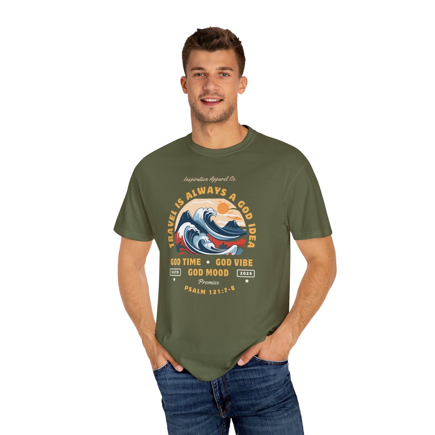 Travel is Always a God Idea Unisex Garment-Dyed T-shirt
