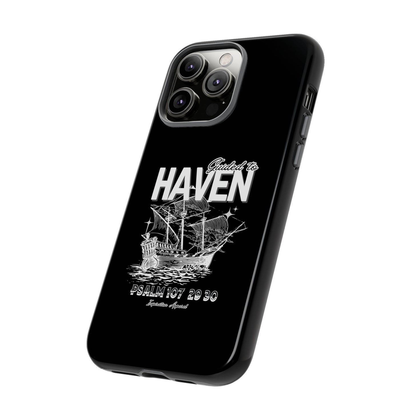 Guided to Haven Psalm 107:29–30 Stylish Phone Case