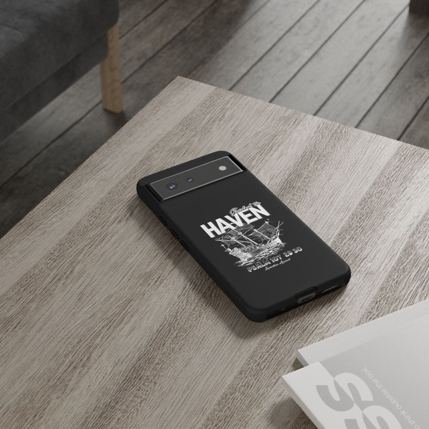 Guided to Haven Psalm 107:29–30 Stylish Phone Case