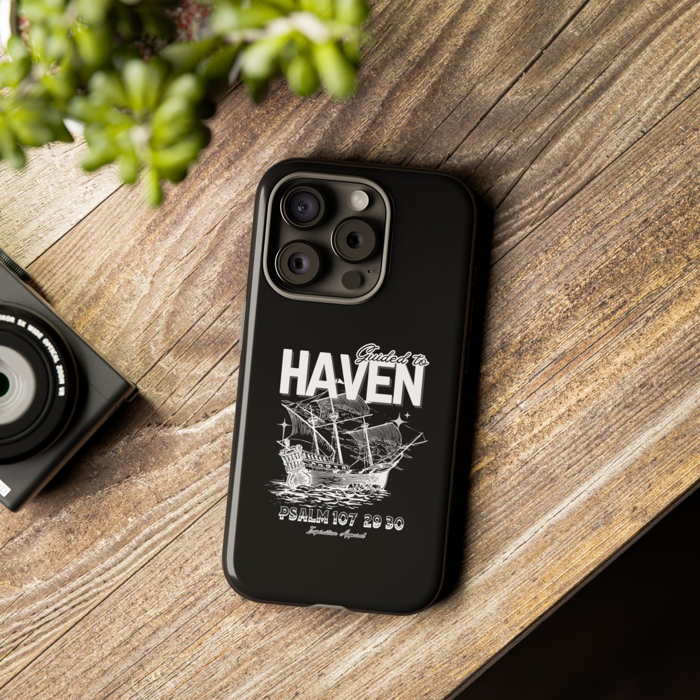 Guided to Haven Psalm 107:29–30 Stylish Phone Case