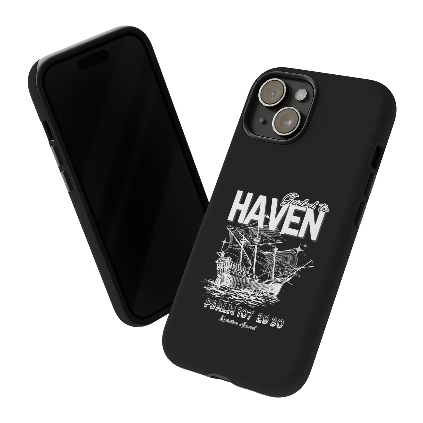 Guided to Haven Psalm 107:29–30 Stylish Phone Case